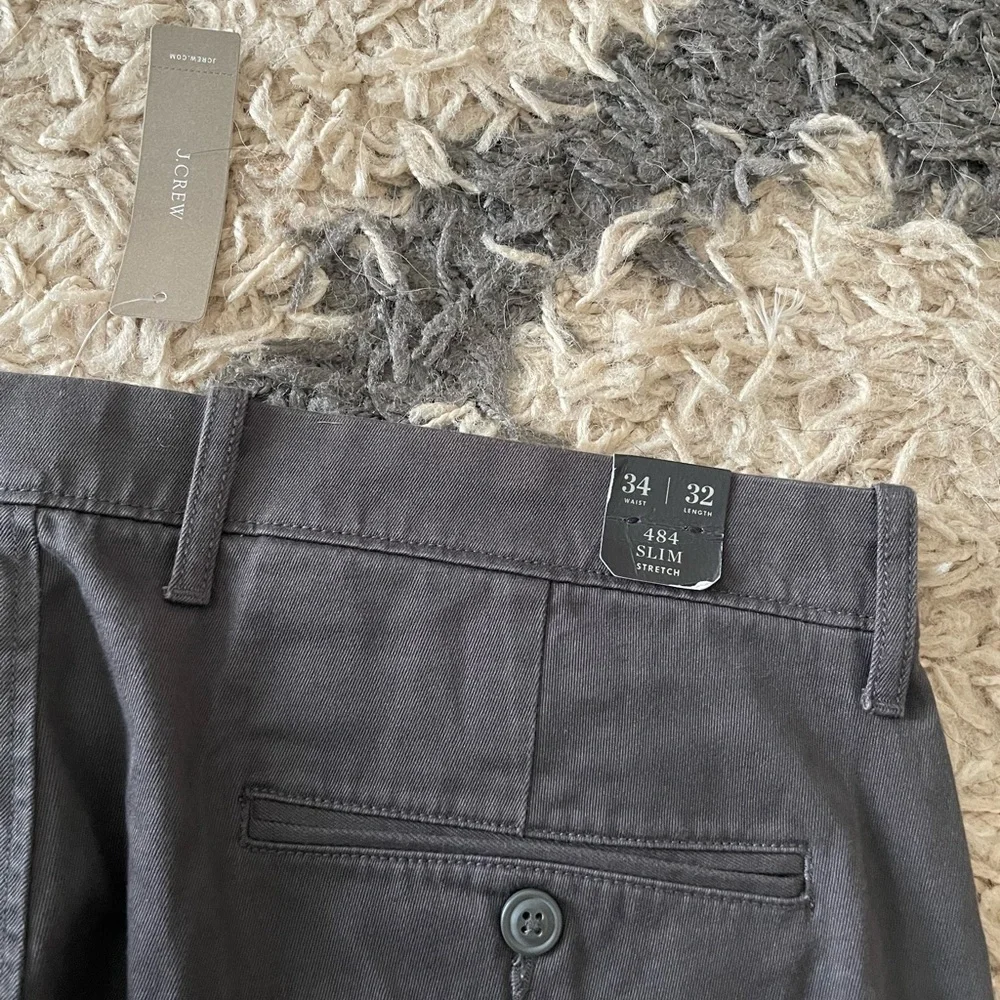 NEW NWT J. Crew Charcoal Stretch Straight Leg Chinos 34x32